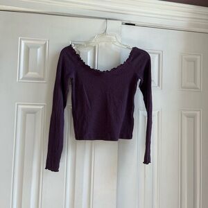 Purple Women's Ribbed Top
